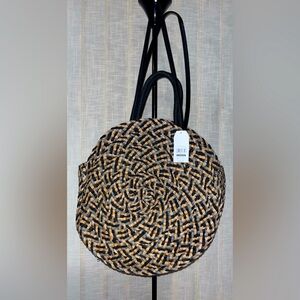 NWT! Time and Tru Neutrals Large Circle Straw Tote